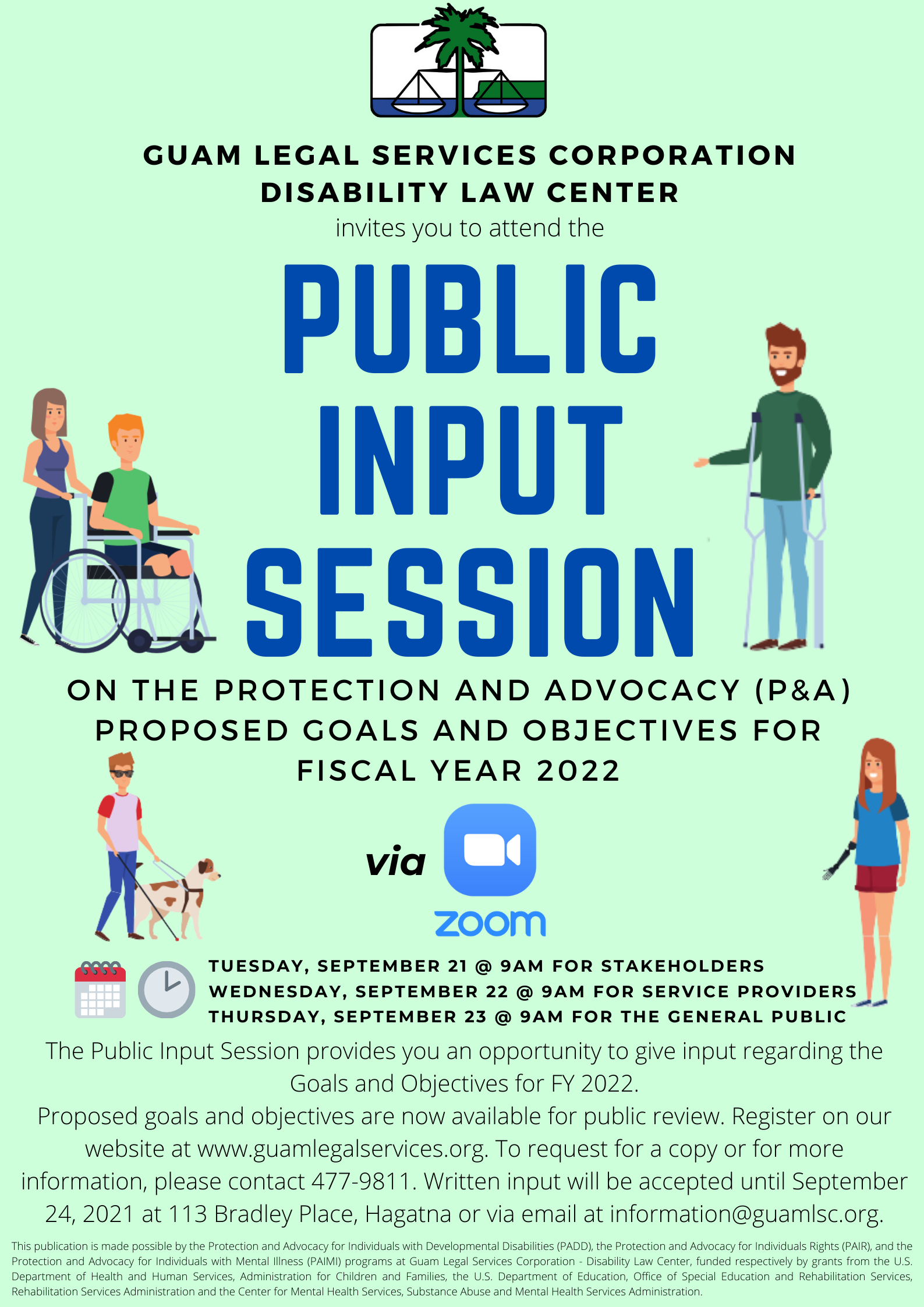 Public Input Session Registration Guam Legal Services Corporation